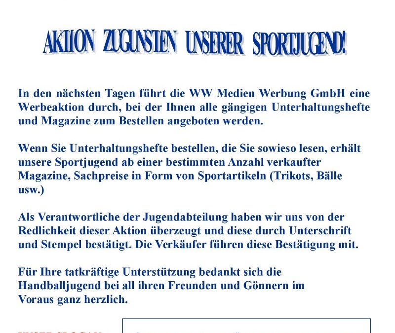 Werbekampagne unserer Handball-JSG