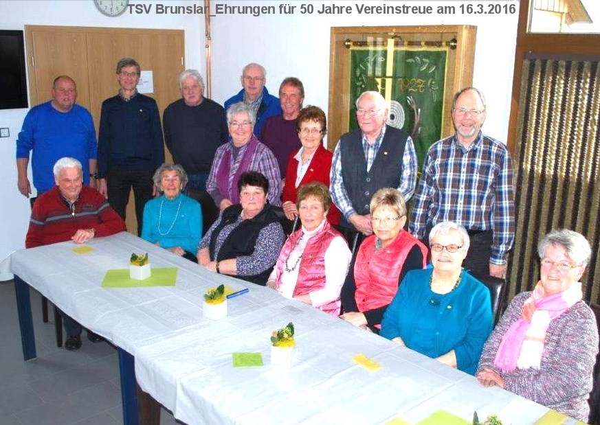 Ehrungen für 50 Jahre Vereinstreue