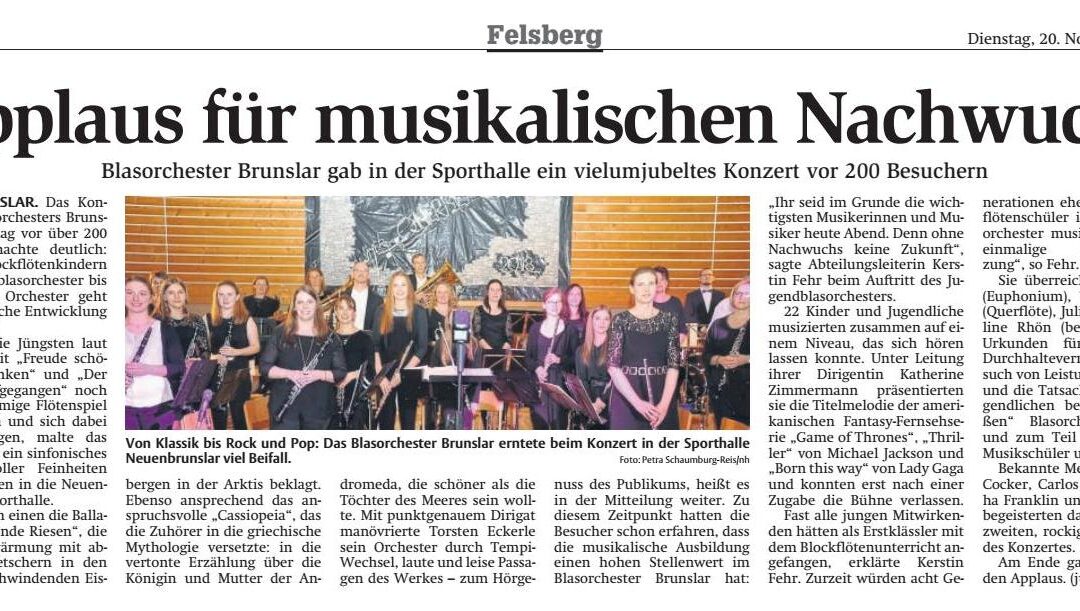 Blasorchester mit großartigem Jahreskonzert