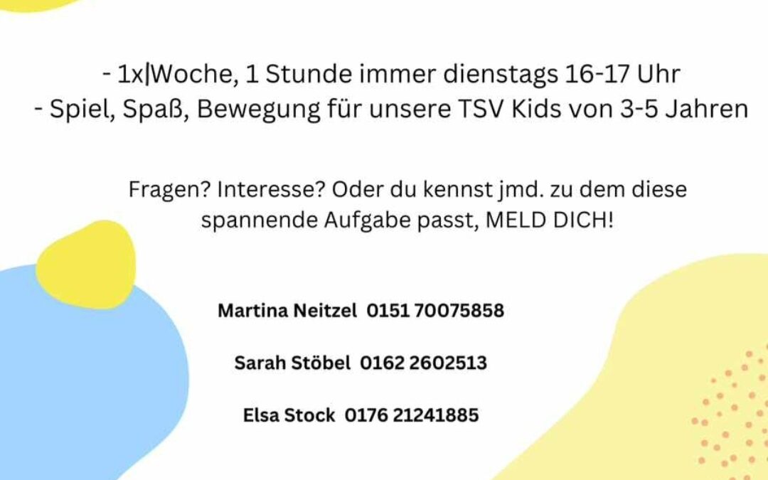Kinderturnen braucht Hilfe beim Übungsleiten