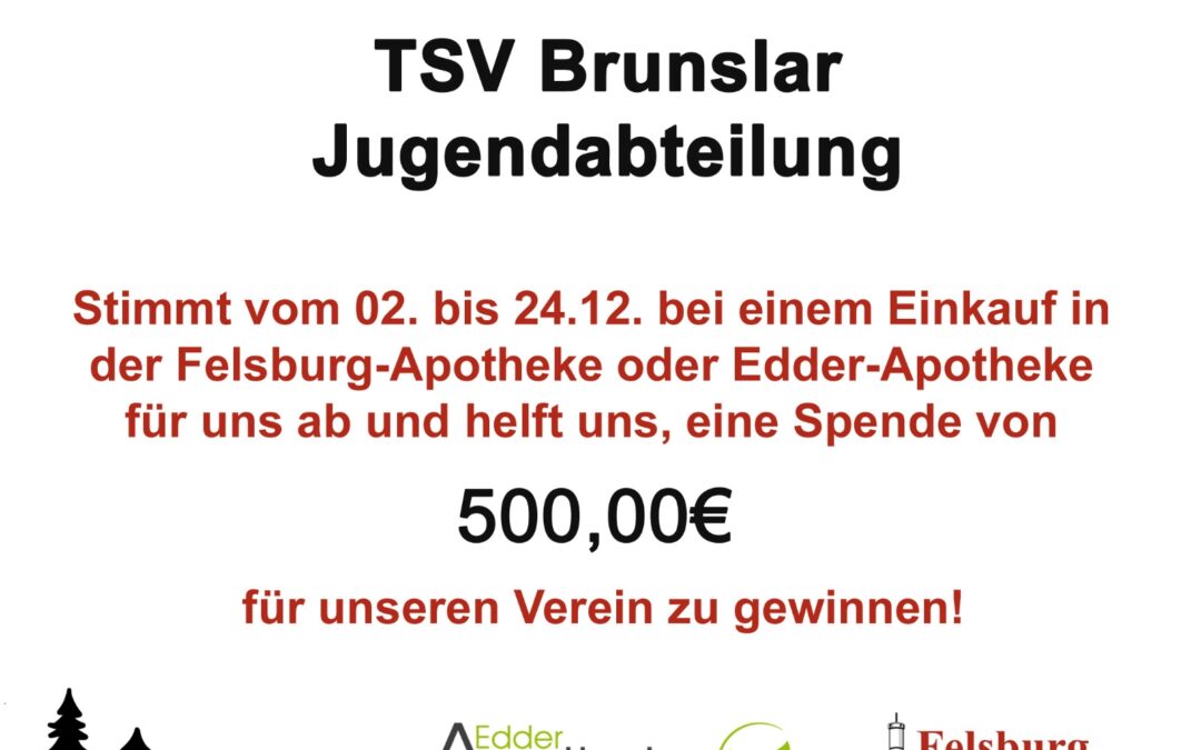 Aktion der Felsberger Apotheken: Jugendabteilung hofft auf 500,- Euro