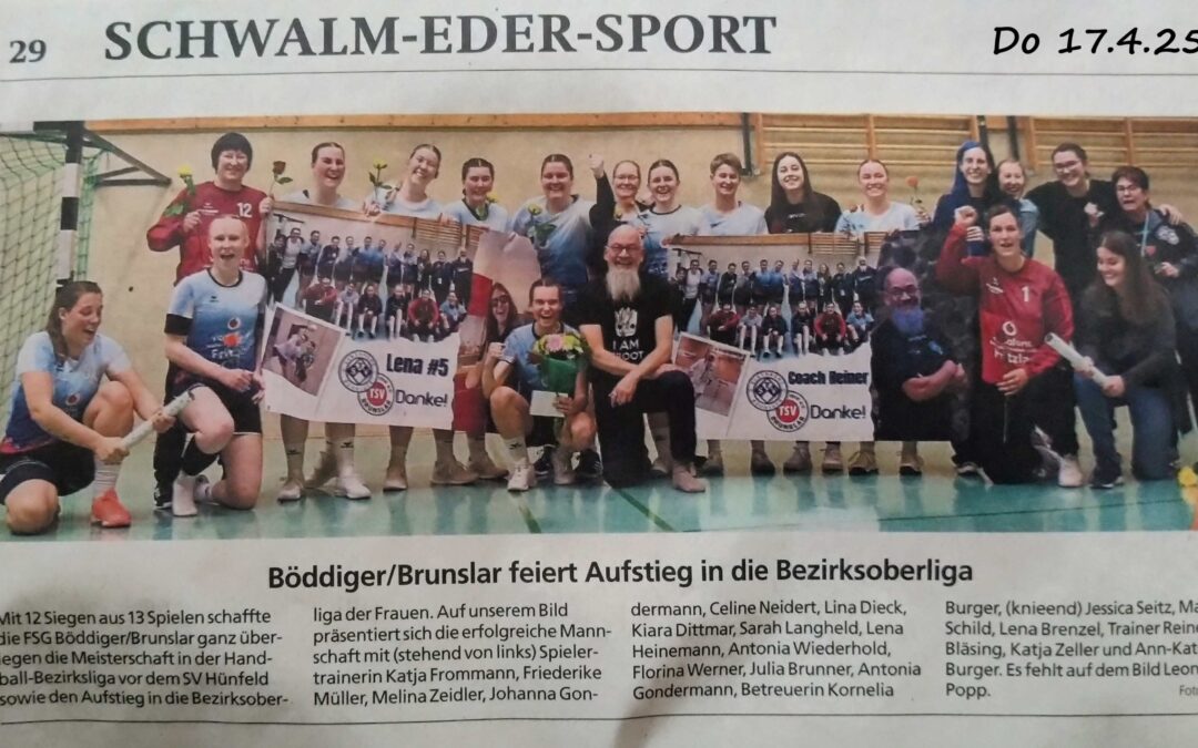 Damenhandball FSG Böddiger/Brunslar II feiert Aufstieg